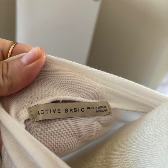 White Active Basic mock neck tank top - Picture 3 of 4